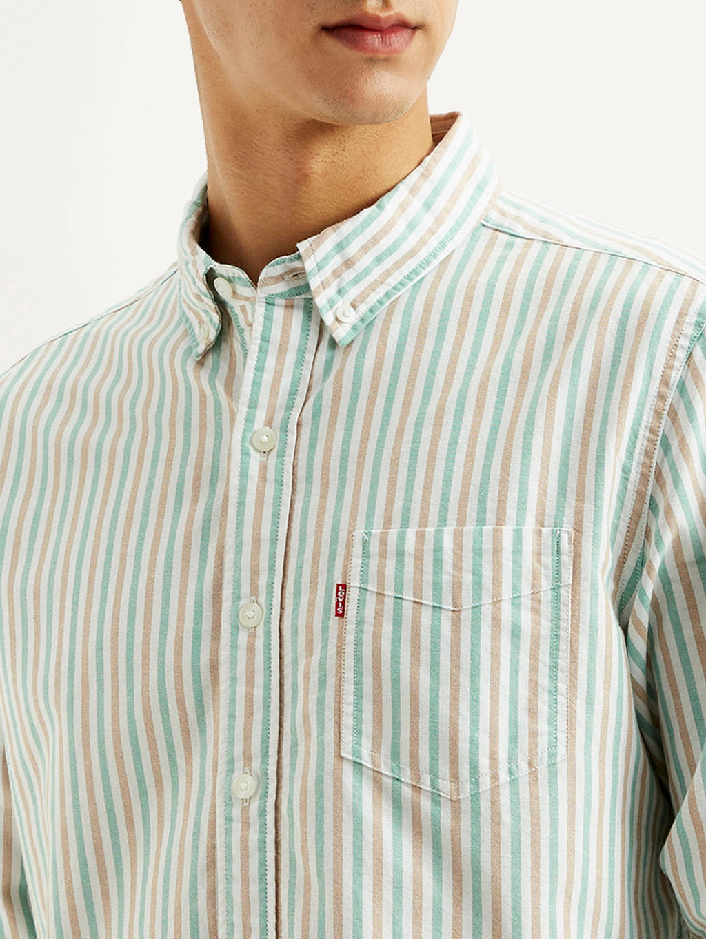 Men's Striped Slim Fit Oxford Shirt