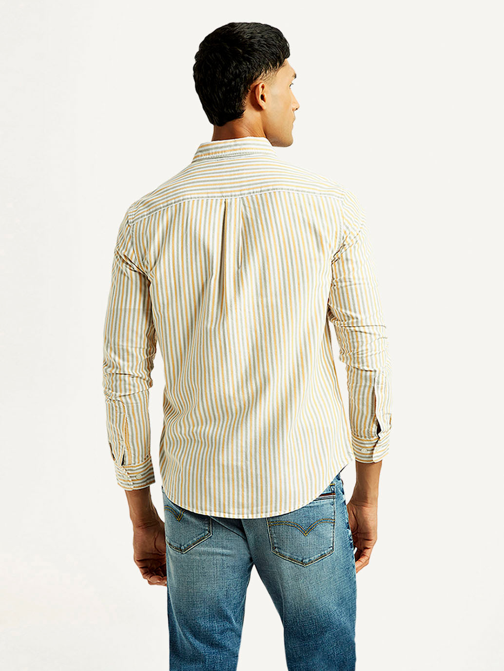 Men's Striped Slim Fit Oxford Shirt