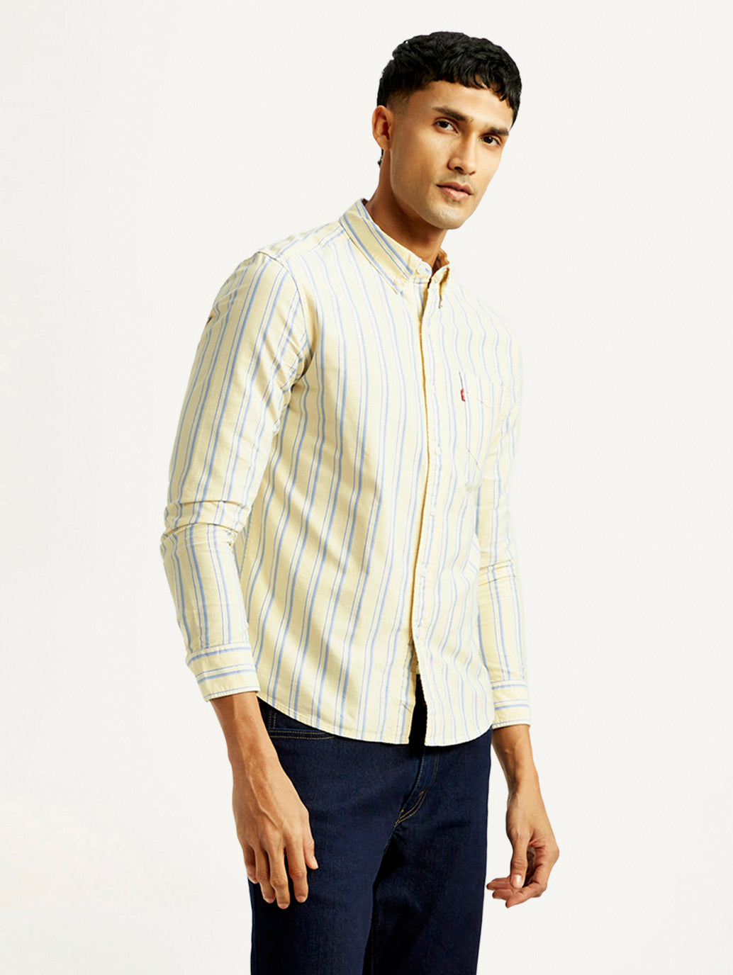Men's Striped Slim Fit Oxford Shirt