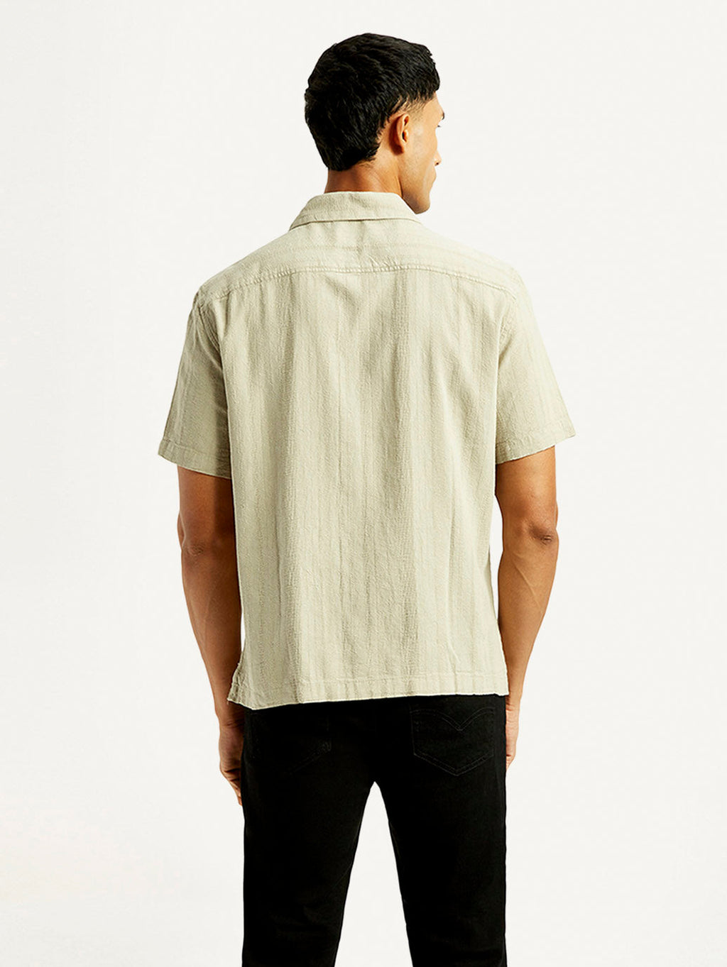 Men's Self Design Relaxed Fit Resort Collar Shirt