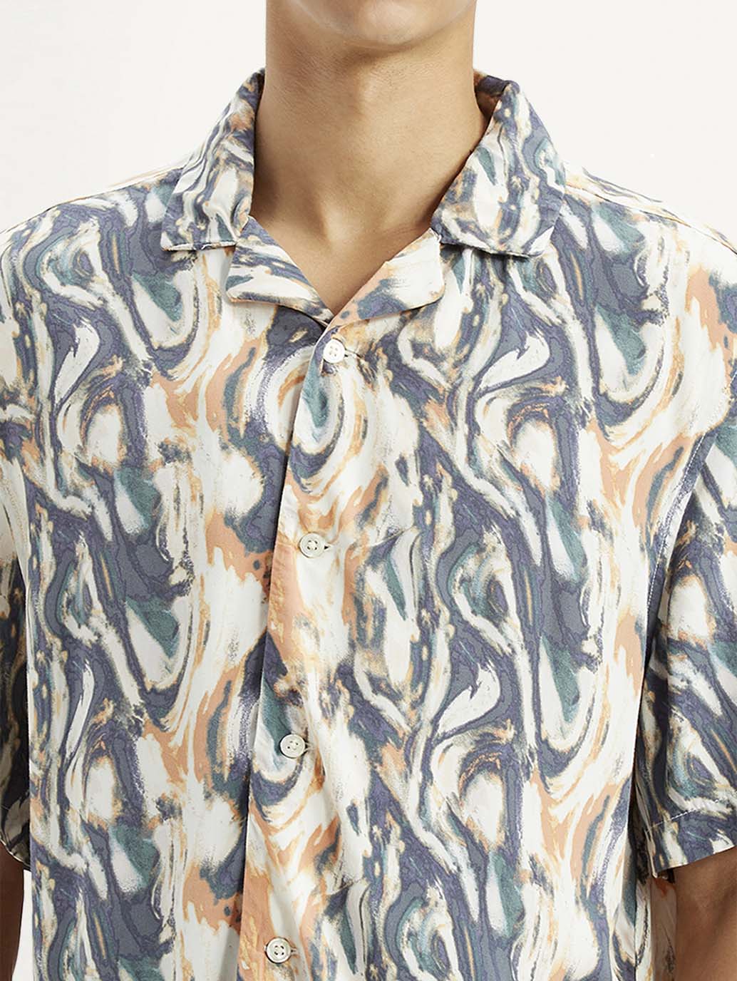 Men's All Over Print Multi Color Relaxed Fit Camp Shirt
