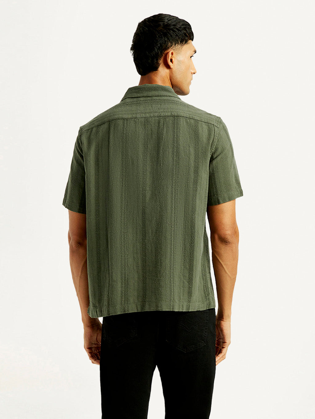 Men's Self Design Relaxed Fit Resort Collar Shirt