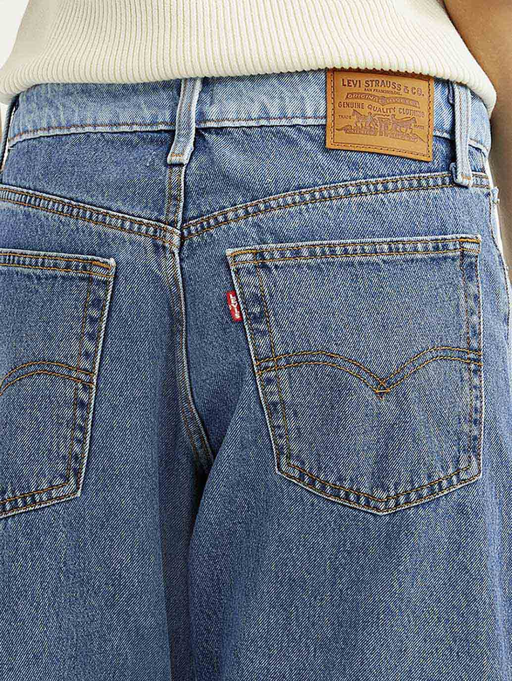 Women's Light Blue Baggy Dad Barrel Fit Mid Rise Jeans