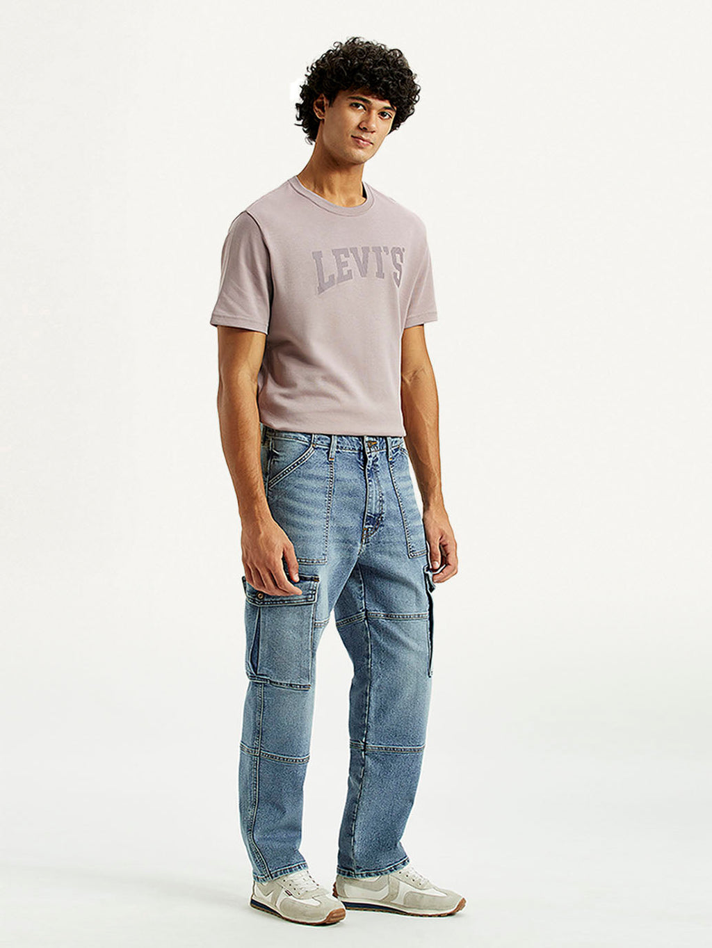 Men's 568 Mid Indigo Loose Fit Mid Rise Cargo Jeans