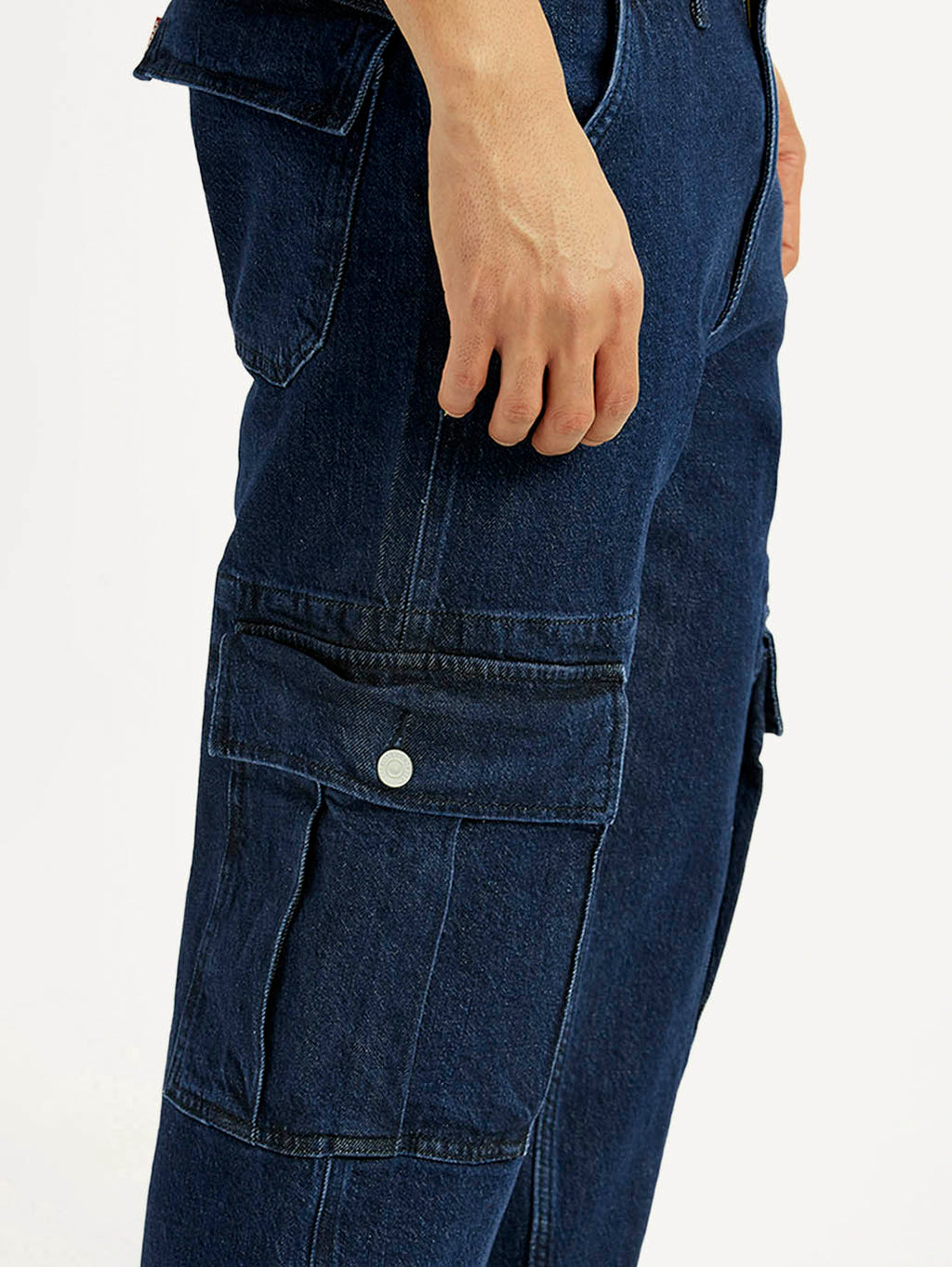 Men's 555 Dark Blue Loose Fit Mid Rise Jeans