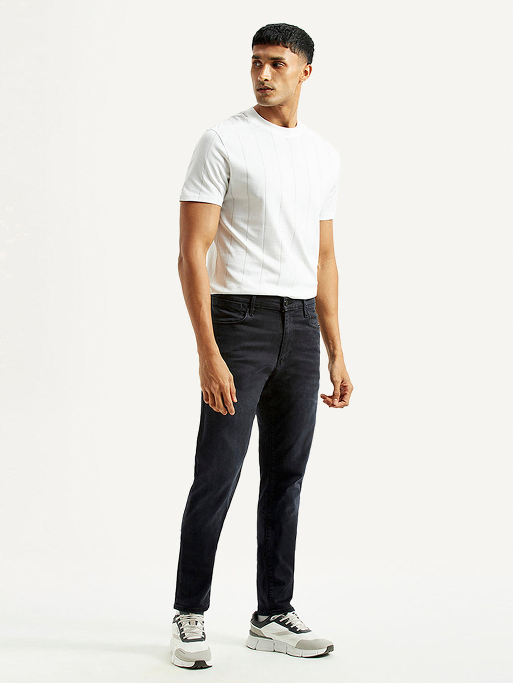 Men's Redloop 512 Charcoal Grey Slim Tapered Fit Mid Rise Jeans