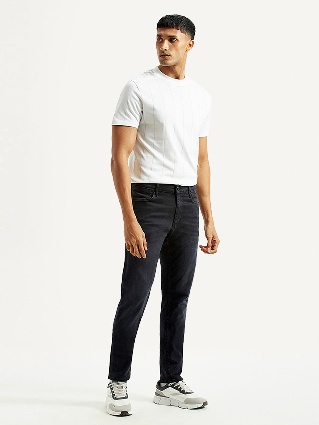 Men's Redloop 512 Charcoal Grey Slim Tapered Fit Mid Rise Jeans