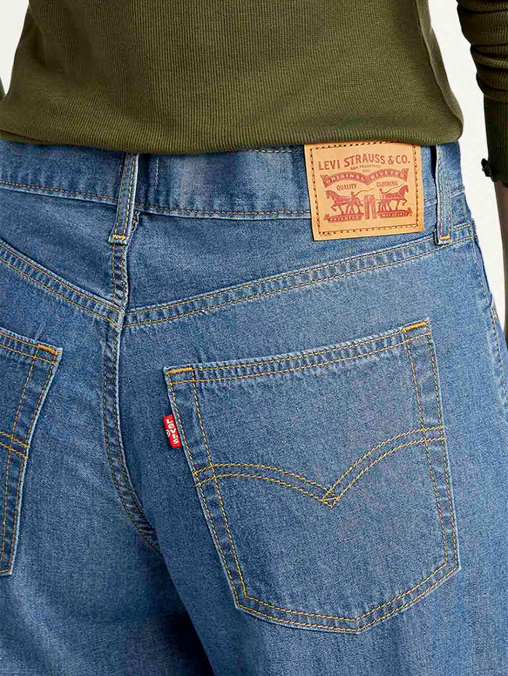 Women's Mid Indigo Baggy Fit High Rise Jeans