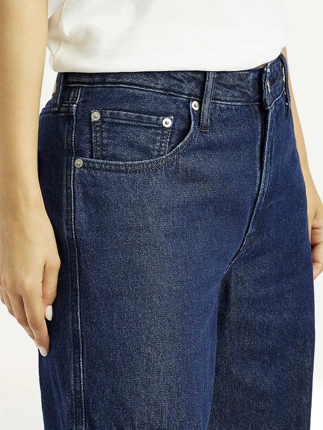 Women's 94 Dark Blue Baggy Fit Mid Rise Jeans