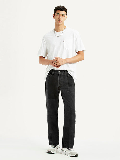 Men's 555 Black Loose Fit Mid Rise Jeans