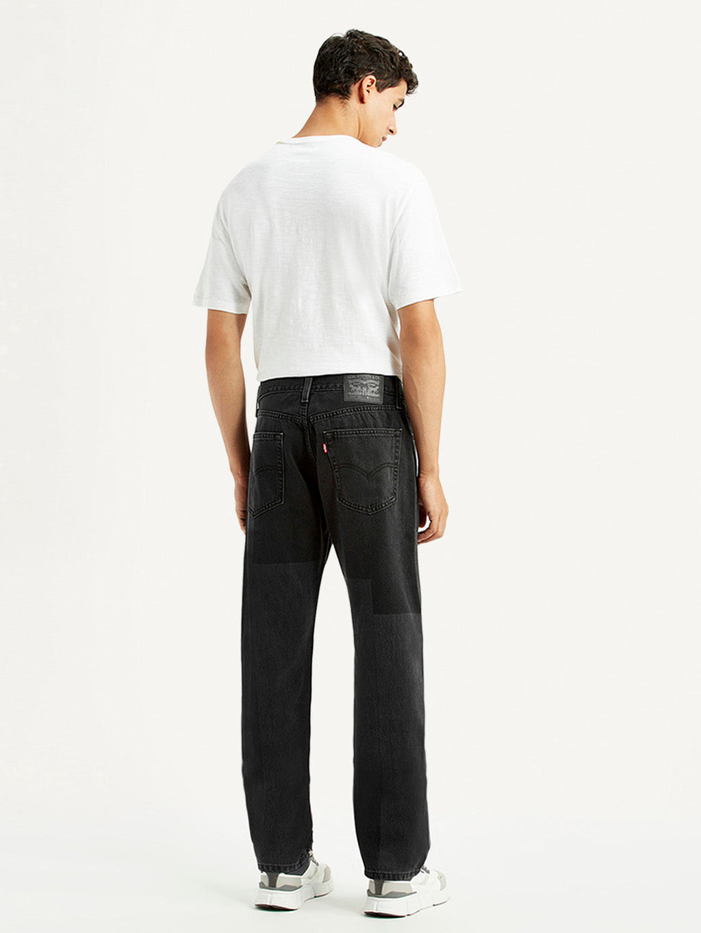 Men's 555 Black Loose Fit Mid Rise Jeans