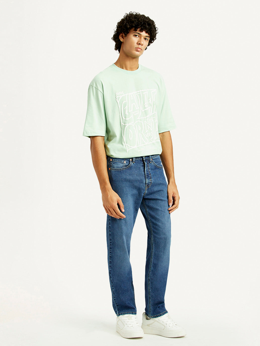 Men's 505 Med Indigo Straight Fit Mid Rise Jeans