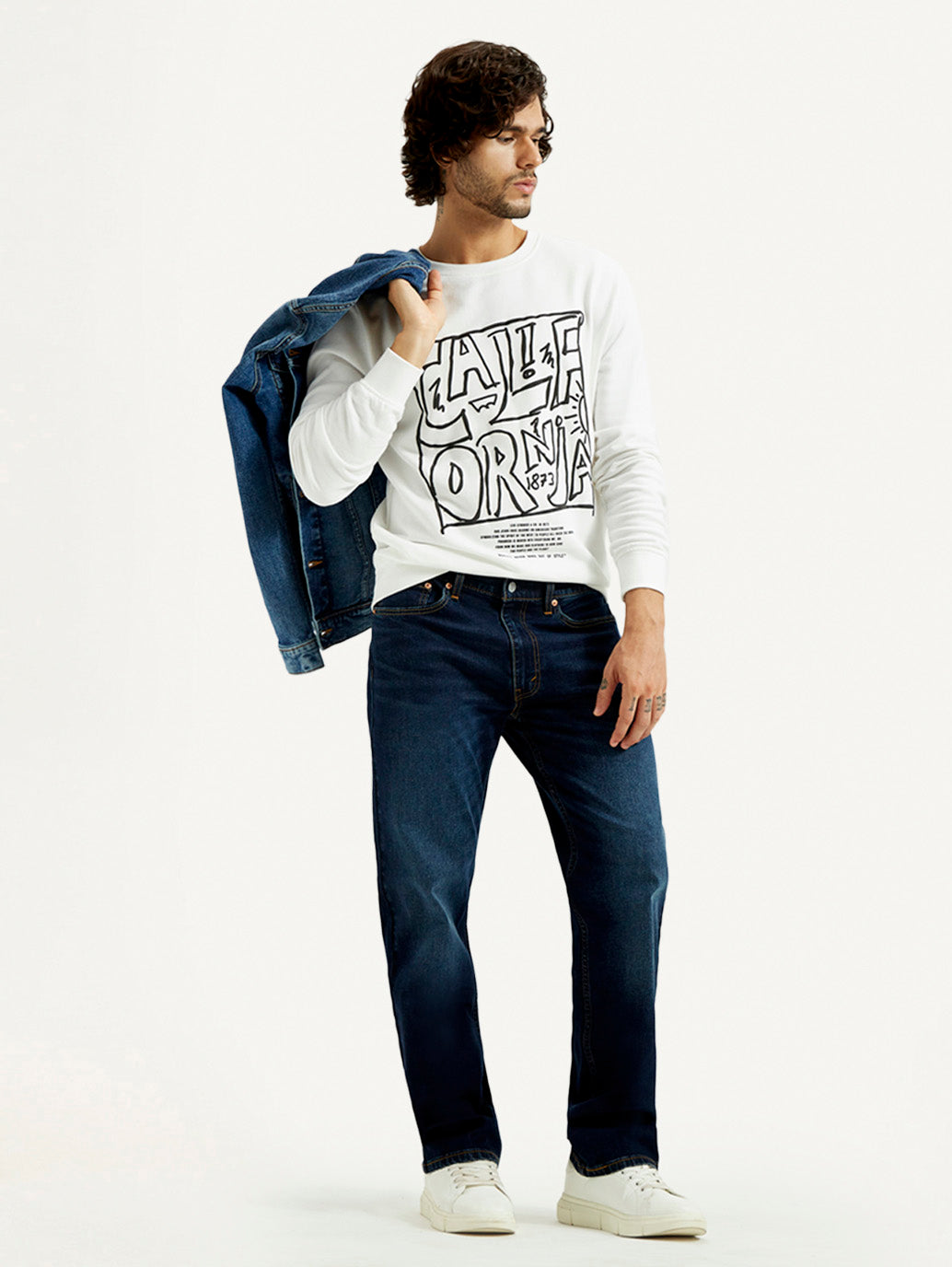 Men's 555 Dark Indigo Loose Fit Mid Rise Jeans