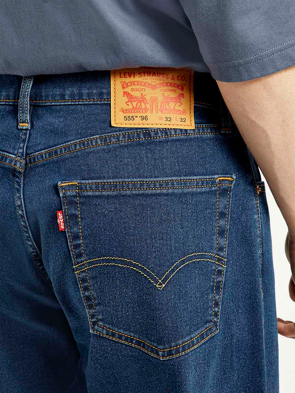 Men's 555 Dark Indigo Loose Fit Mid Rise Jeans