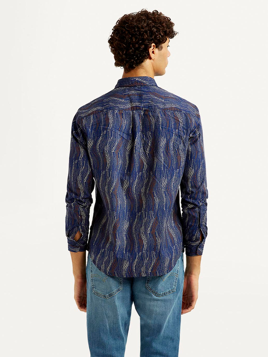 Men's Abstract Navy Slim Fit Shirt