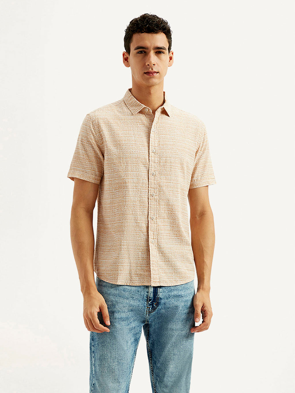 Men's Self Design Slim Fit Shirt