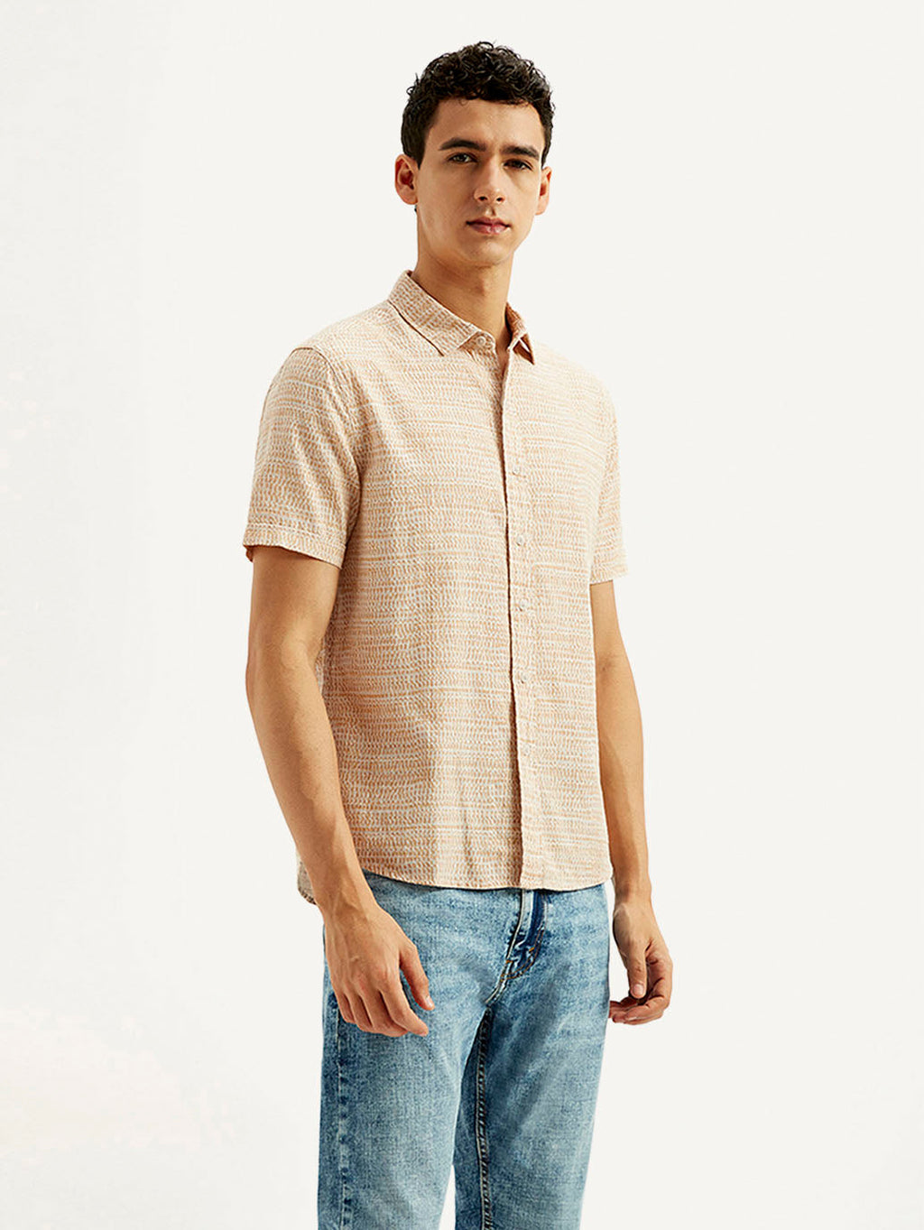 Men's Self Design Slim Fit Shirt