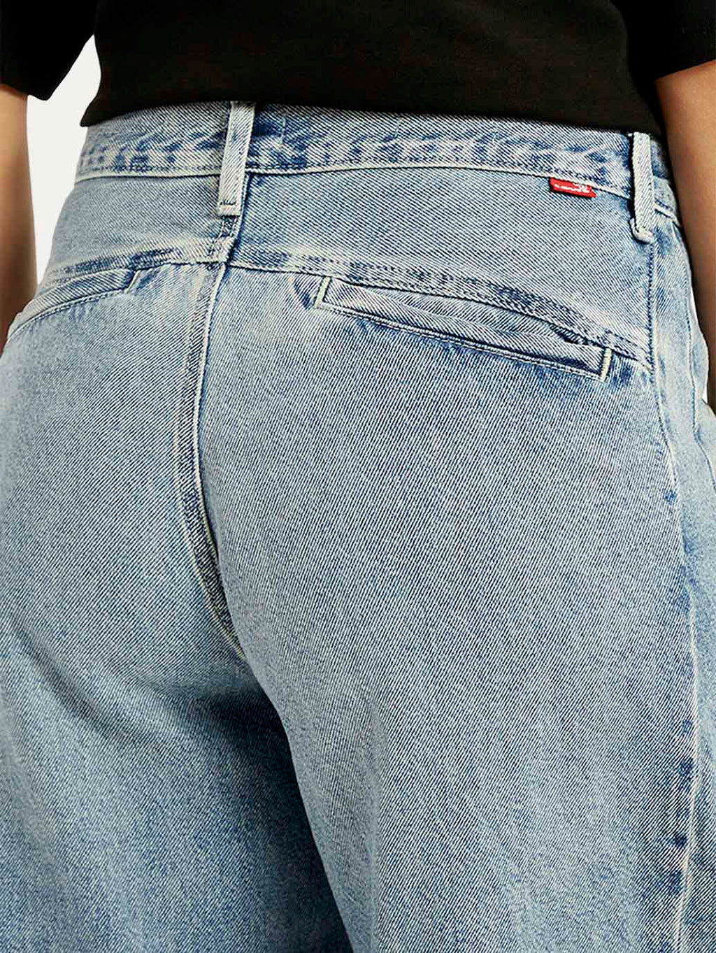 Women's Light Blue Super Baggy Barrel Loose Fit Mid Rise Jeans