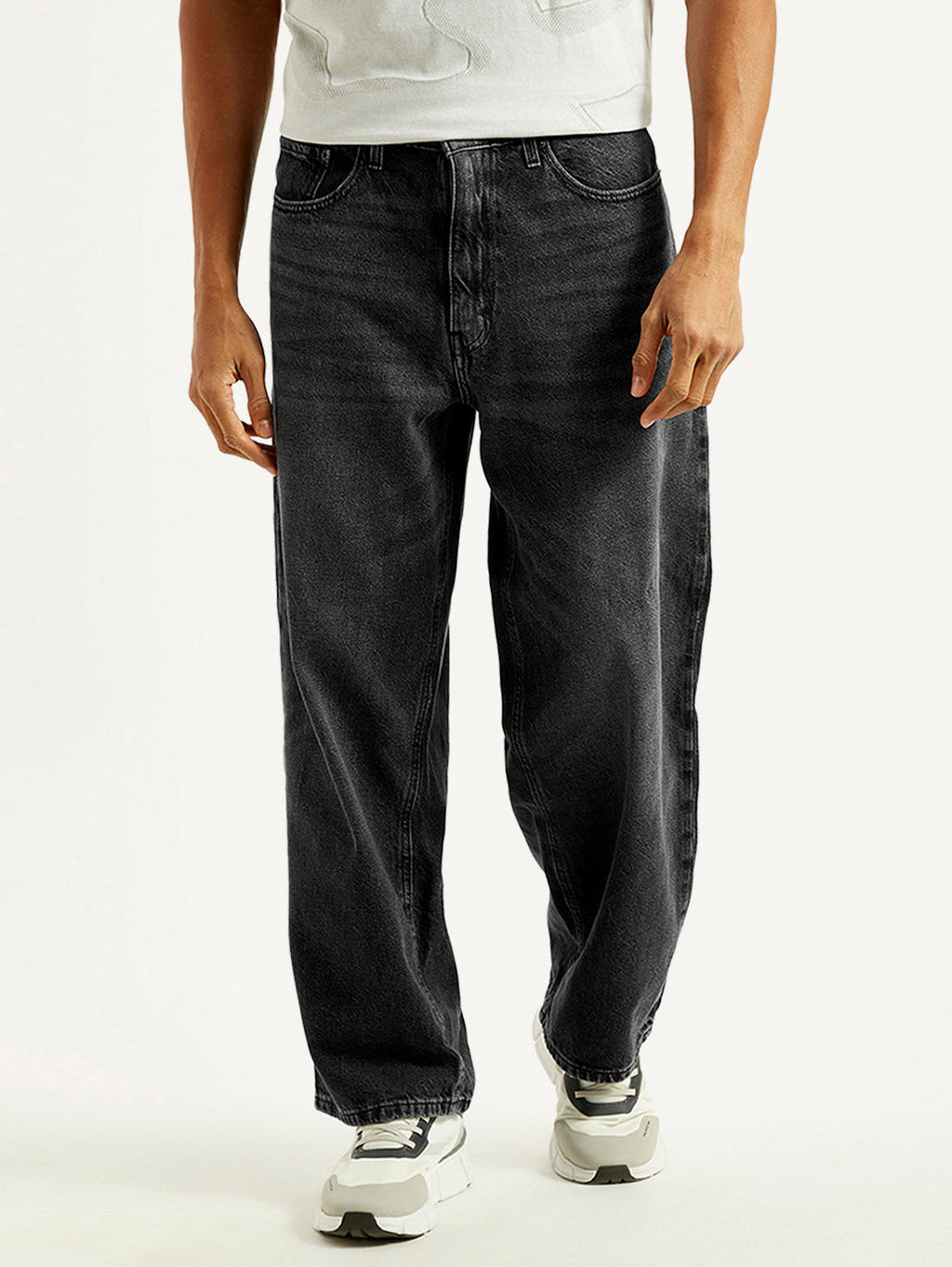Men's Extra Baggy Fit Wide Leg Charcoal Grey Jeans