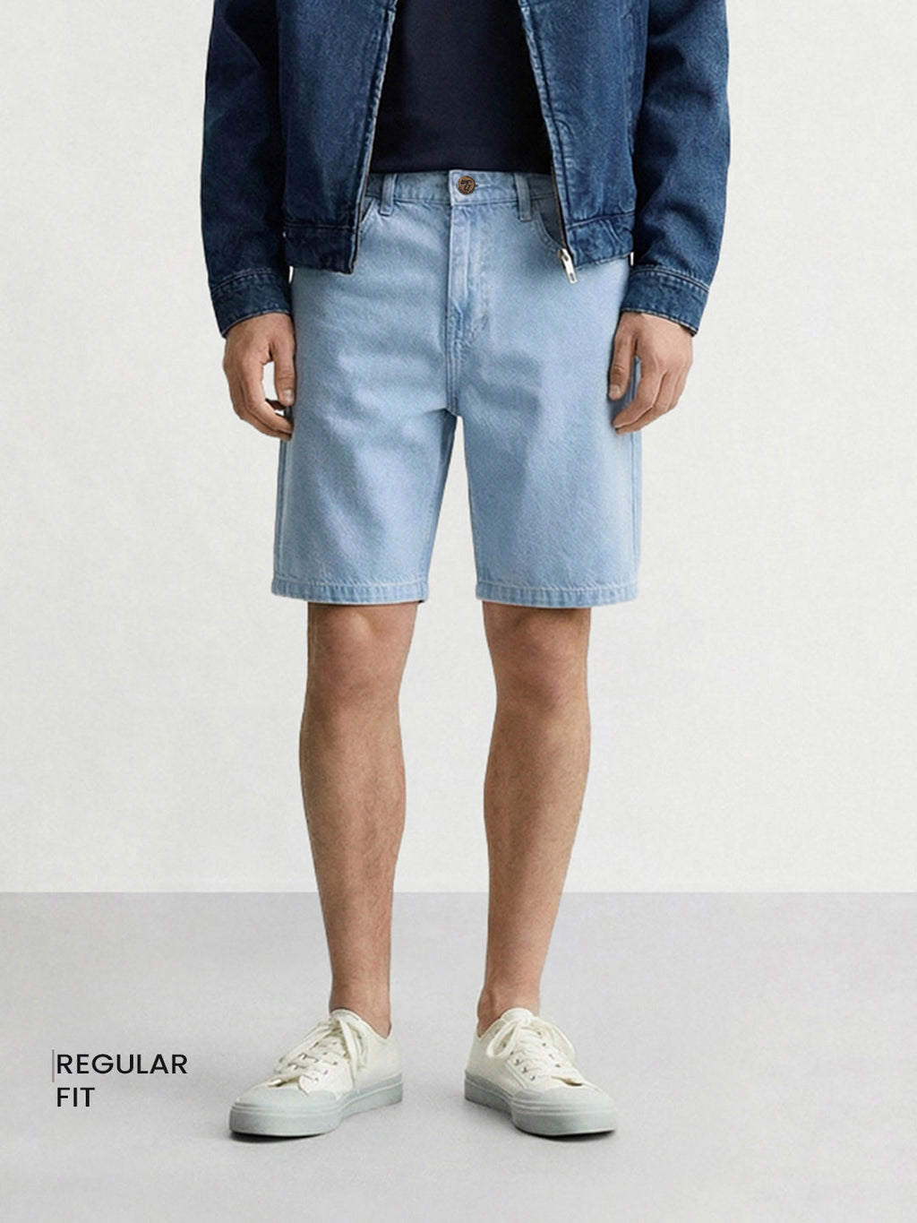 Men's Blue Regular Fit Solid Casual Shorts