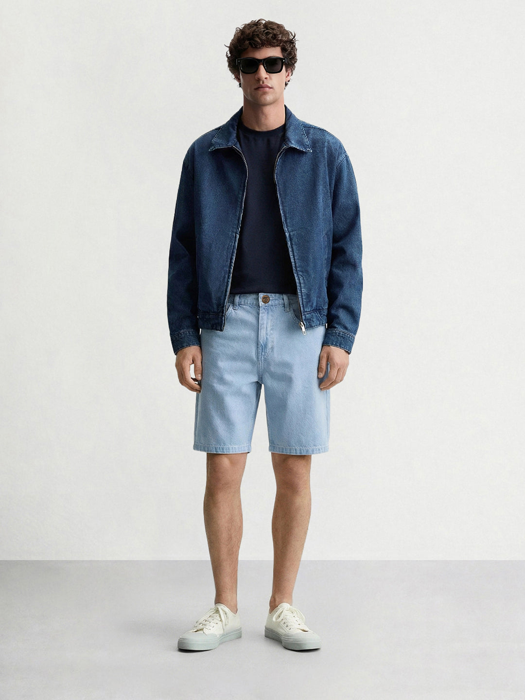 Men's Blue Regular Fit Solid Casual Shorts