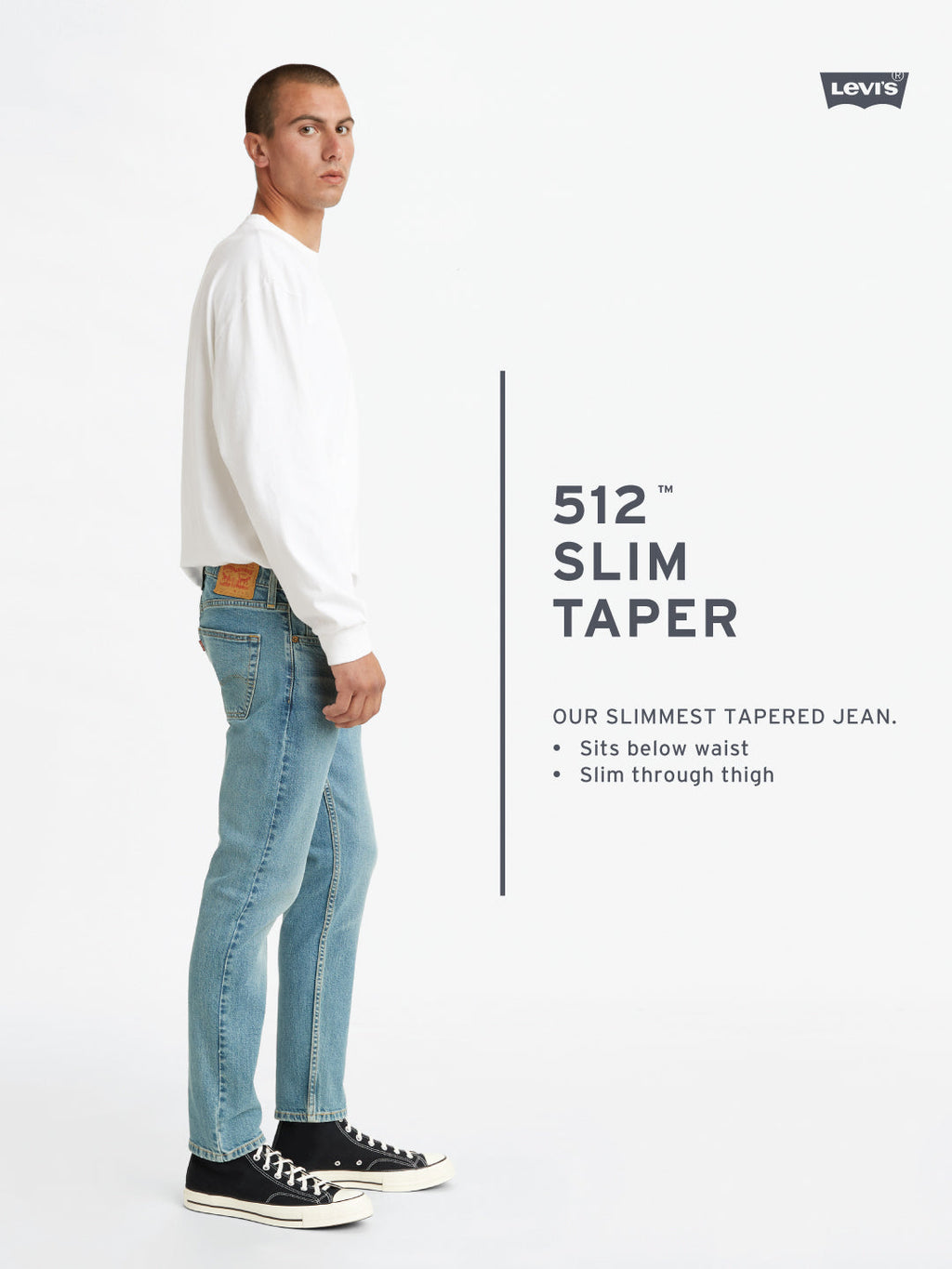 Men's 512 Light Blue Slim Tapered Fit Mid Rise Jeans