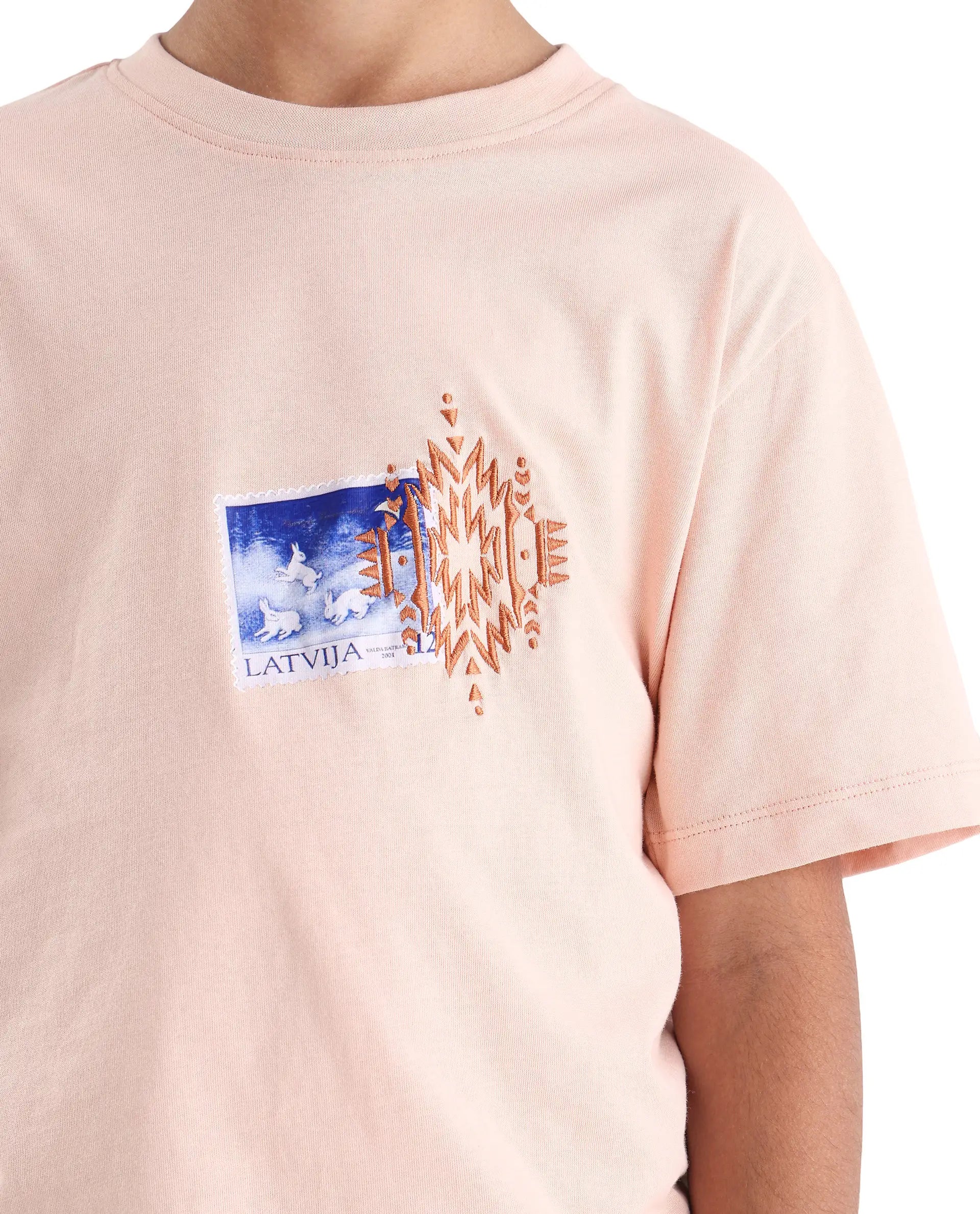 Rare Ones Kids Kyon Light Peach Cotton Graphic Print Regular Fit T-Shirt