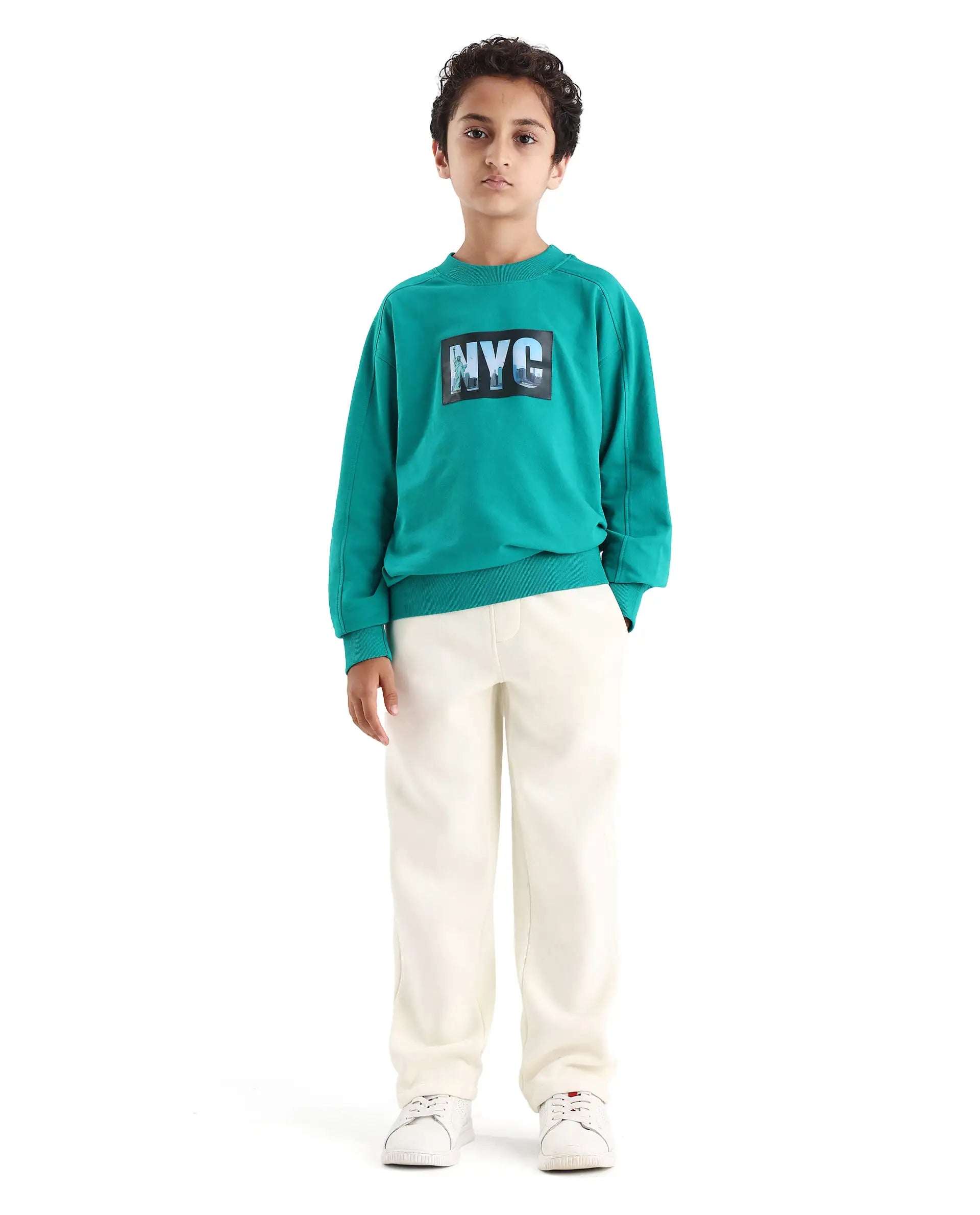 Rare Ones Kids Drew-B Off White Cotton Blend Regular Fit Trackpant