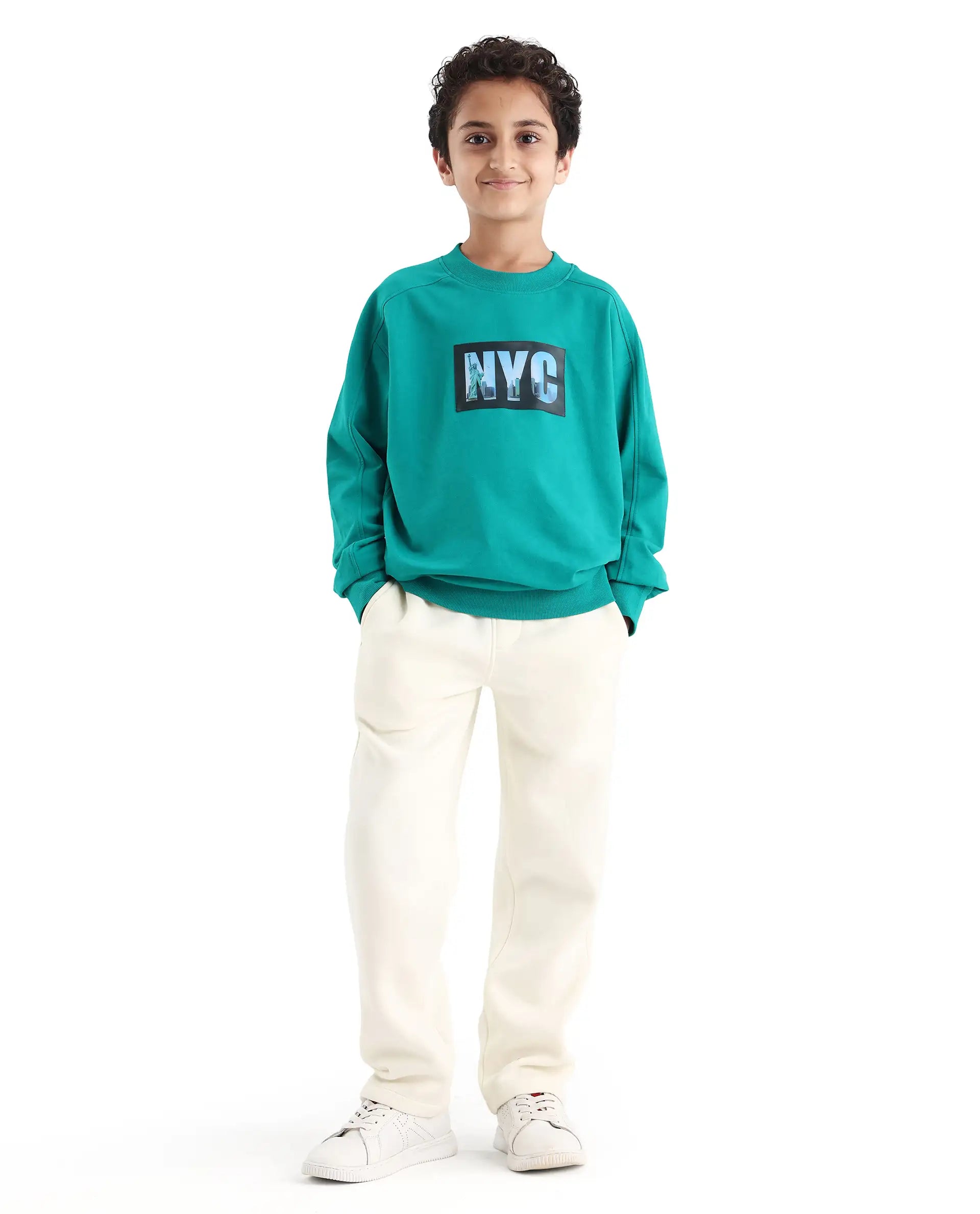 Rare Ones Kids Drew-B Off White Cotton Blend Regular Fit Trackpant