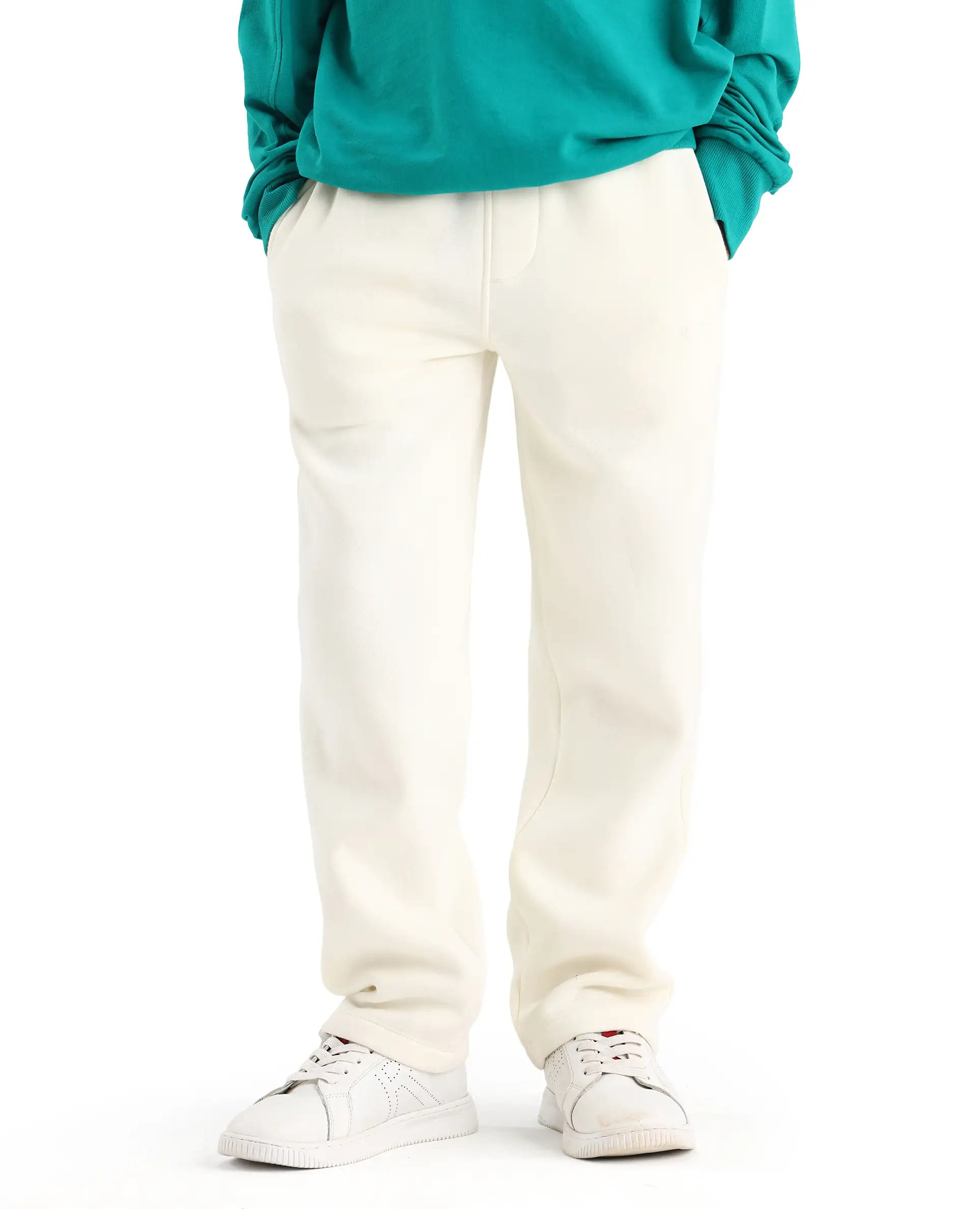 Rare Ones Kids Drew-B Off White Cotton Blend Regular Fit Trackpant