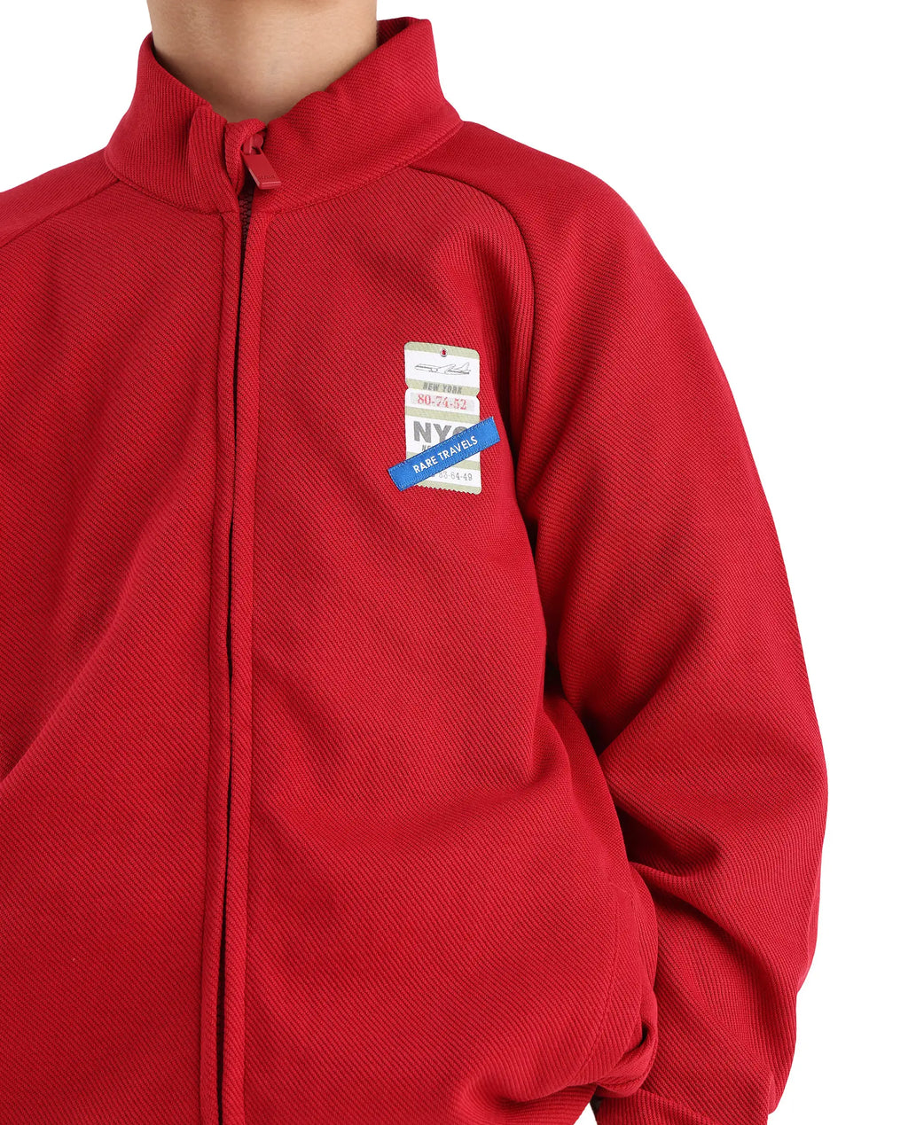 Rare Ones Kids Dane Red Cotton Turtle Neck Oversized Sweatshirt