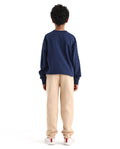 Rare Ones Kids Elio-B Beige Cotton Blend Drawstring Closure Regular Fit Trackpant