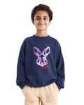 Rare Ones Kids Iver Navy Cotton Pull On Crew Neck Full Sleeves Fit Sweatshirt