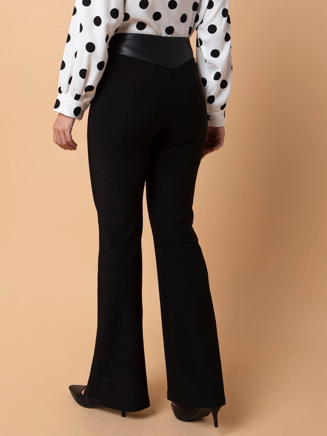 Women's Black Comfort Flared Bootcut Trousers