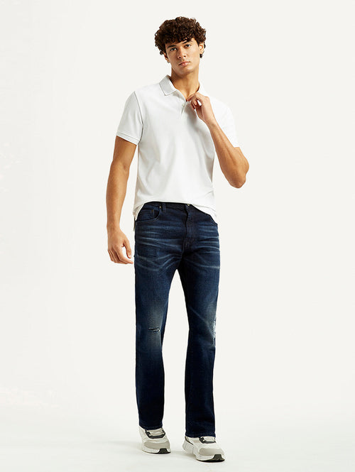 Men's 517 Dark Blue Bootcut Fit Mid Rise Selvedge Jeans