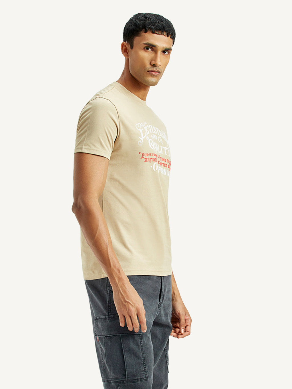 Men's Typographic Print Slim Fit T-Shirt