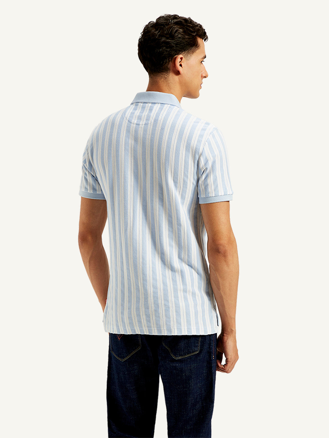Men's Striped Slim Fit Polo T-Shirt