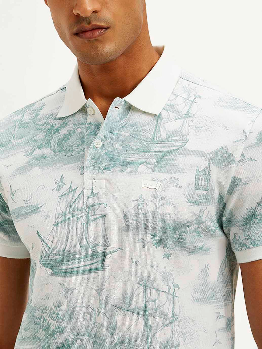 Men's Conversational Slim Fit Polo T-shirt