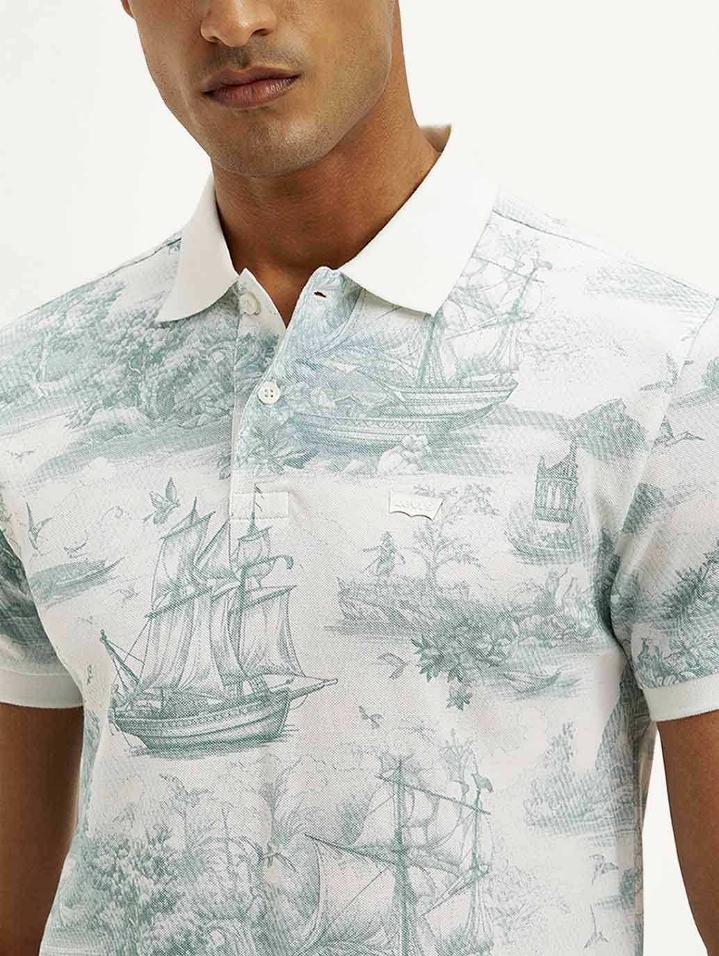 Men's Conversational Slim Fit Polo T-shirt