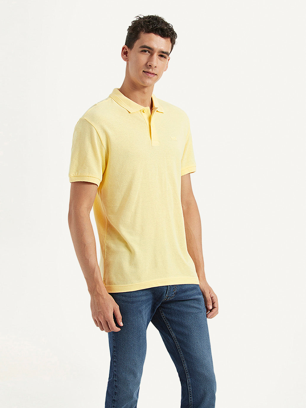 Men's Solid Slim Fit Polo Linen T-shirt