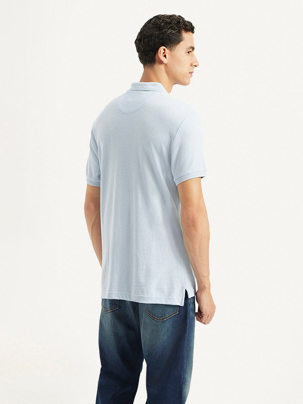 Men's Solid Slim Fit Polo Linen T-shirt