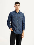 Men's Solid Indigo Slim Fit Shirt