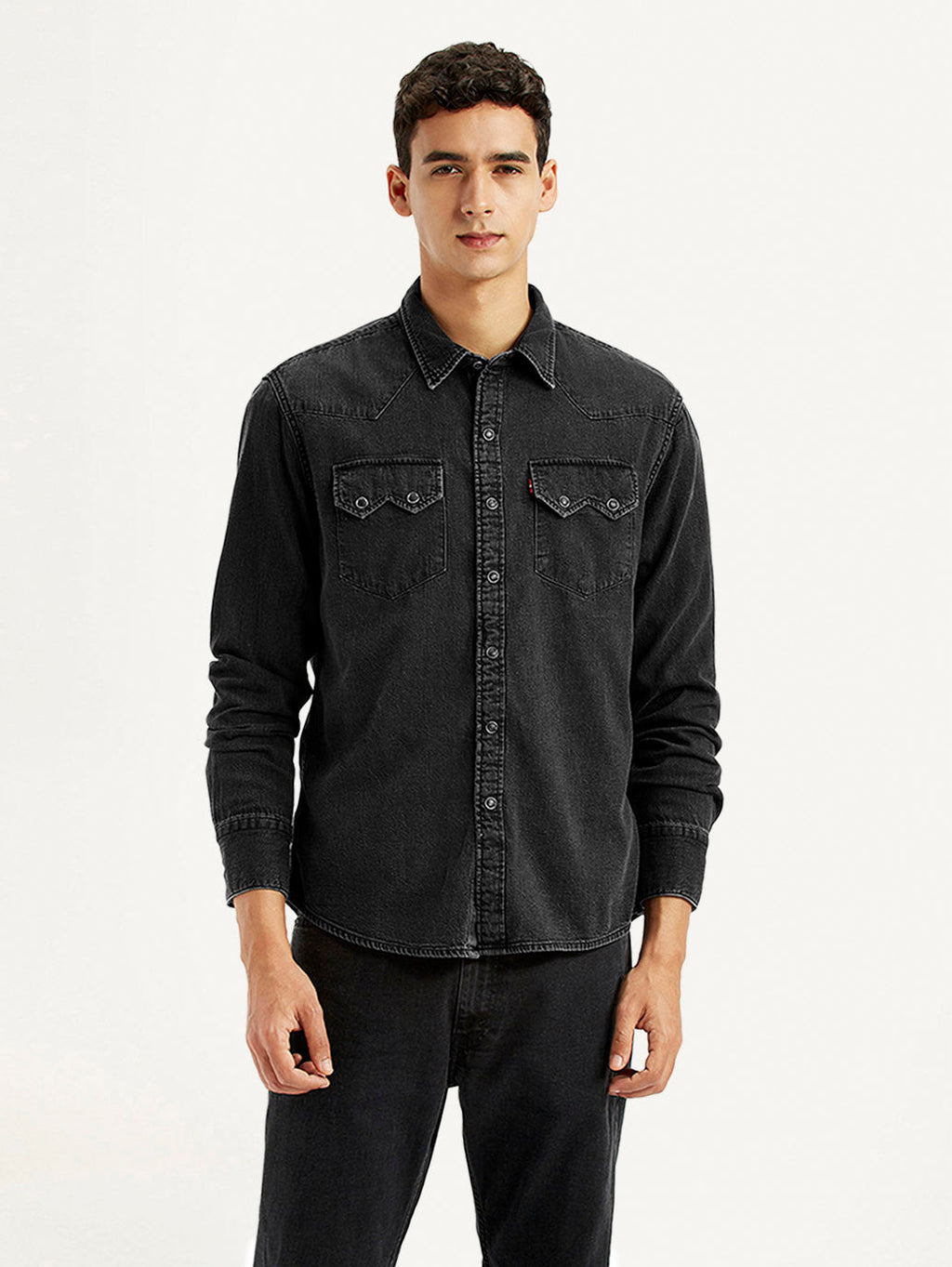 Men's Solid Charcoal Grey Slim Fit Shirt