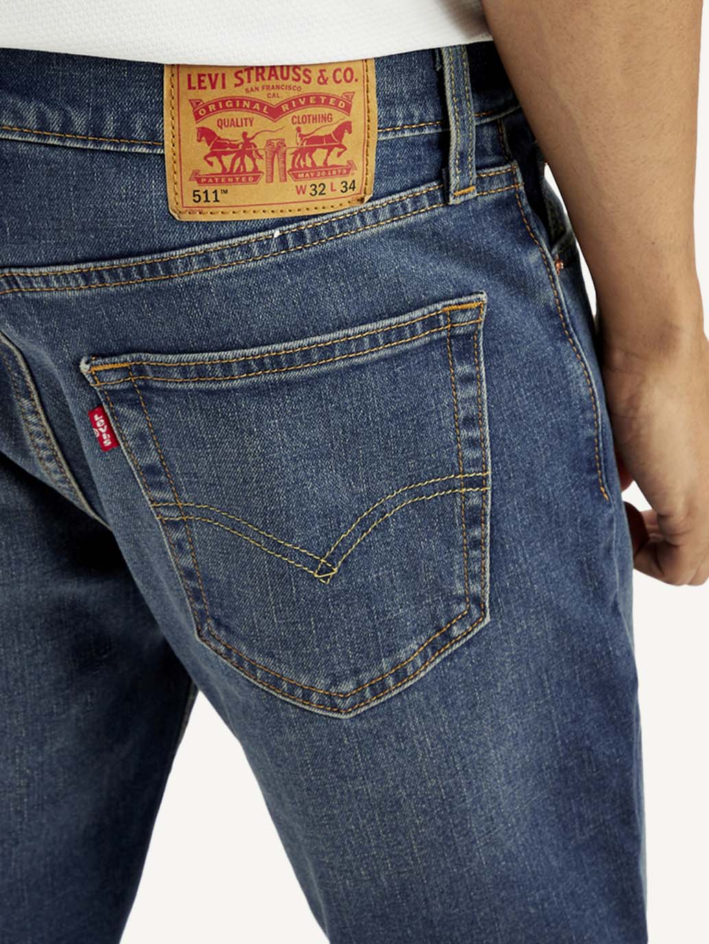 Men's 511 Blue Slim Fit Mid Rise Jeans