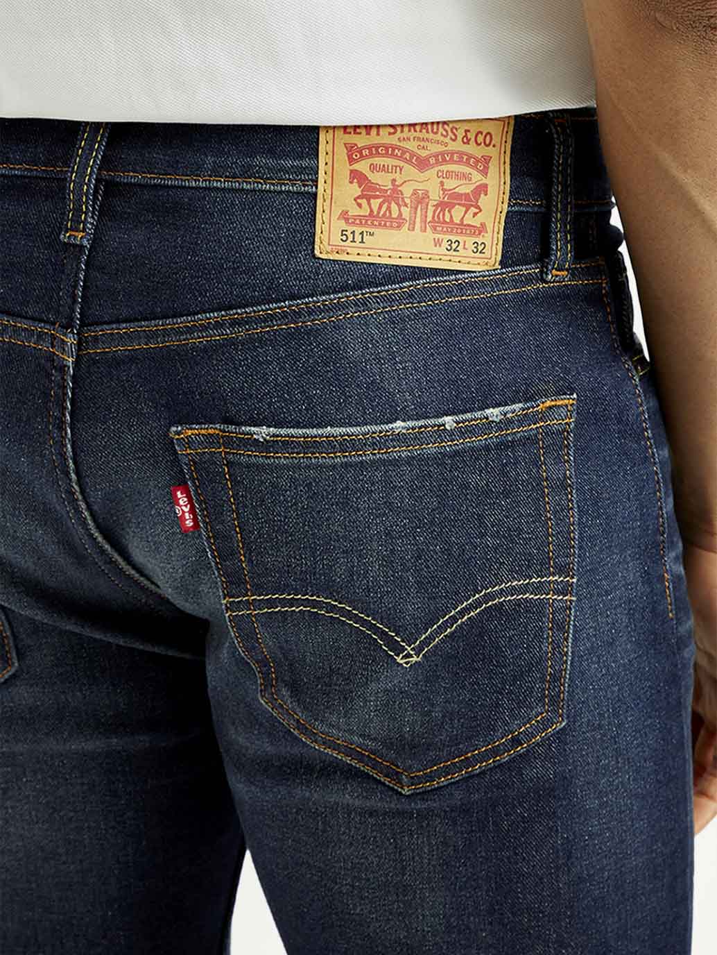 Men's Tinted 511 Dark Indigo Slim Fit Mid Rise Jeans