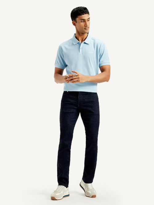 Men's 511 Dark Blue Slim Fit Mid Rise Linen Jeans