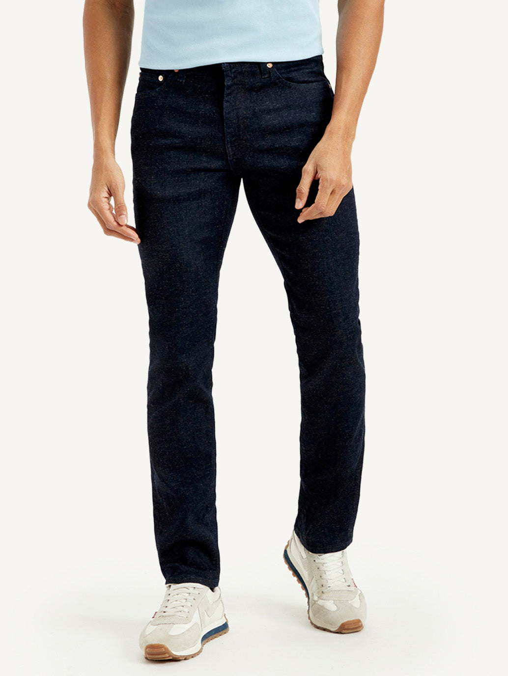 Men's 511 Dark Blue Slim Fit Mid Rise Linen Jeans