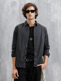 Cotton Slub Overdyed Shirt | Black