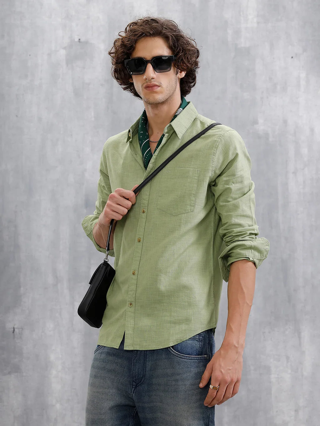 Solid Regular Fit Shirt | Green