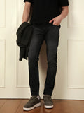 Casual Heavy Fade Slim Fit Jeans | Black